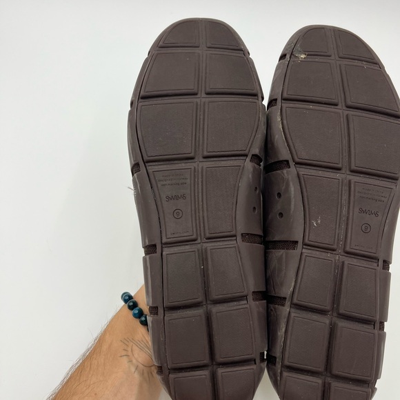 Swims Men's Olive Yellow Brown Boat Shoes - Picture 13 of 15